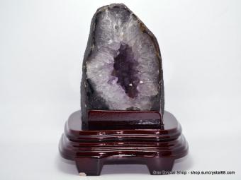 頂級端正紫水晶洞 黃水晶共生 聚財利器 極為稀少迷你晶洞【已售出】