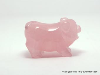 頂級紅潤粉晶小豬雕件【已售出】