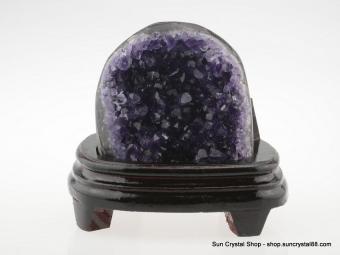 頂級烏拉圭中型紫水晶簇 深邃紫色 招財鎮宅、消磁防輻射、加強記憶【已售出】