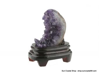 罕見月牙招財石 頂級烏拉圭小型紫水晶簇 月亮造型【已售出】
