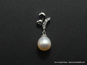 優質日本天然白色珍珠吊墜7.5mm 925純銀