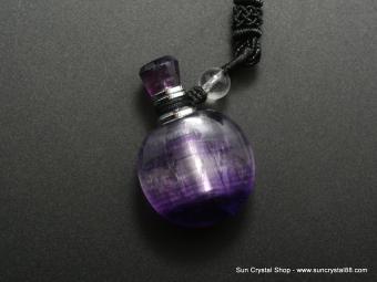 頂級千層紫螢石香水瓶墜子