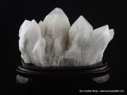 綠幽靈共生 優質巴西消磁淨化中型白水晶簇 鎮宅改運風水石 吸輻射【已售出】