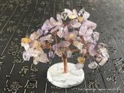 紫黃晶能量樹(中) 配白松石圓片底座 名利雙收 招財旺人緣 智慧之石【已售出】